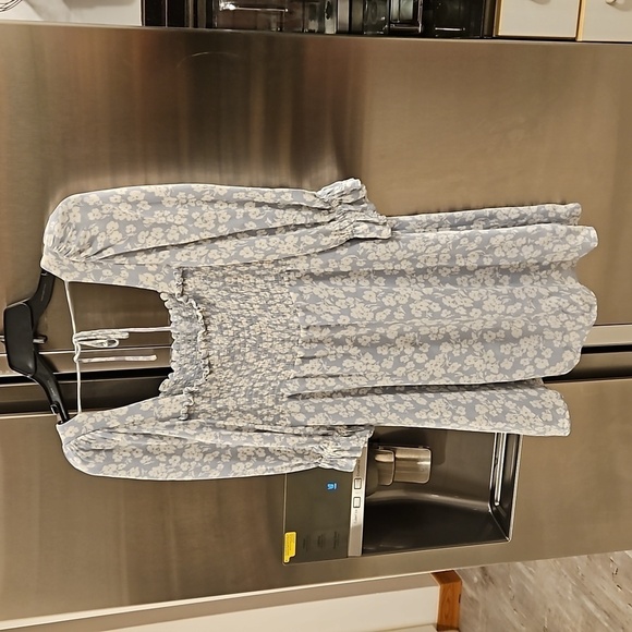 💕REFORMATION💕 Zaria Mini Dress ~ Sofie Light Blue Floral Print Medium M - Picture 12 of 16